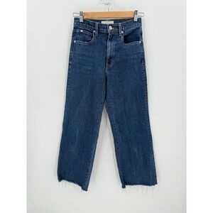 Slvrlake Womens Grace Crop Medium Blue Fray Jeans Size 25 Designer Capsule